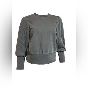 Joe’s Jeans Quilted Puff Sleeve Sweatshirt Women’s Small Andrea’s Lookbook